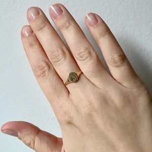 Solid 10k gold bum signet ring